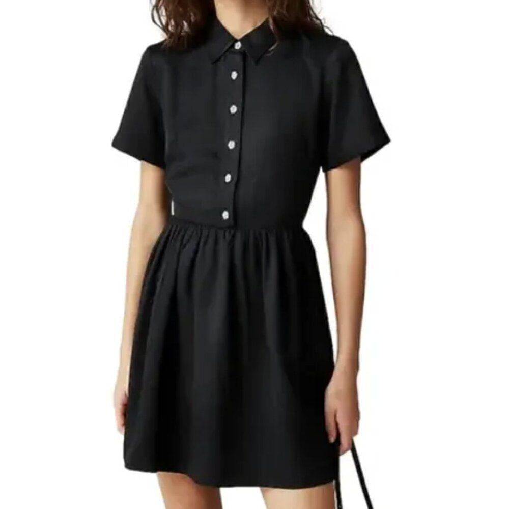 J. Crew CF624 J.Crew Collection black Shirtdress With Jewel Buttons NWT 2